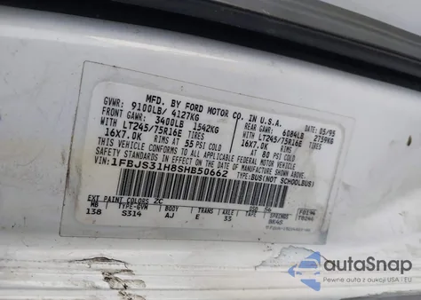 1995 Ford Econoline E350 Super Duty из США, поврежденный, VIN 1FBJS31H8SHB50662